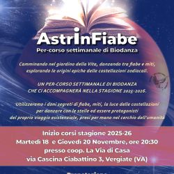 AstrInFiabe Per-Corso settimanale (Martedi) di Biodanza a Vergiate (Va) con Fabrizio Lampugnani